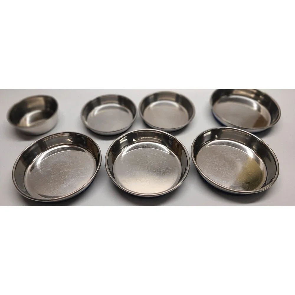 Set of 7 - Stainless Steel Pet Bowl Food Dishes 16 oz and 12 oz Cat Dog